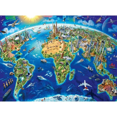 Puzzle Harta Cu Monumentele Lumii, 200 Piese Ravensburger - 1